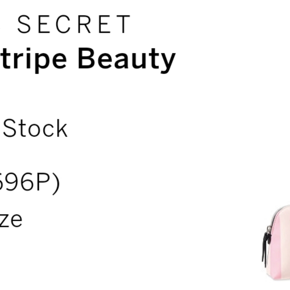 Victoria's Secret Signature Stripe Beauty Bag New Logo - Picture 5 of 7